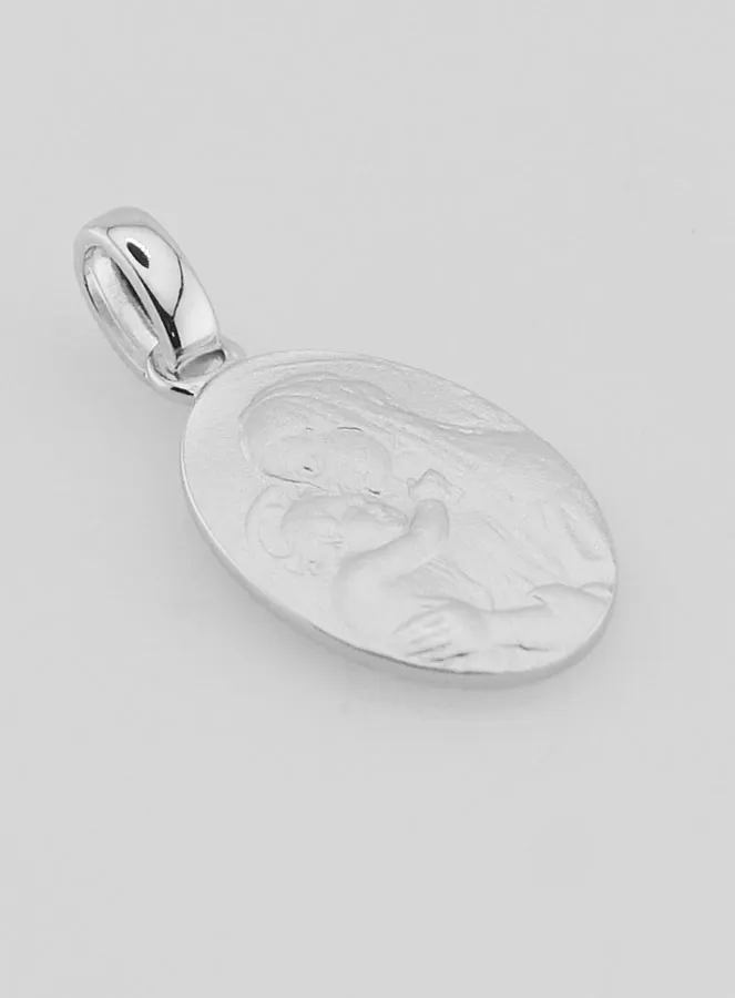 Silber Anhänger Madonna mit Kind - 19mm (pic 3)