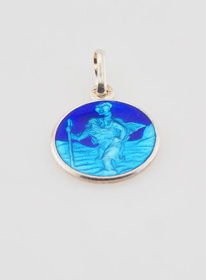 Christophorus Medaille aus Silber und Emaille - 13 mm (pic 2)