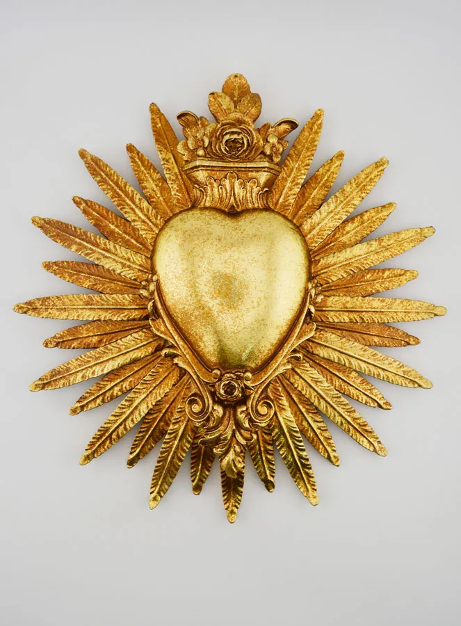 Ex Voto Wanddekoration Herz und Federn - 25cm (pic 1)