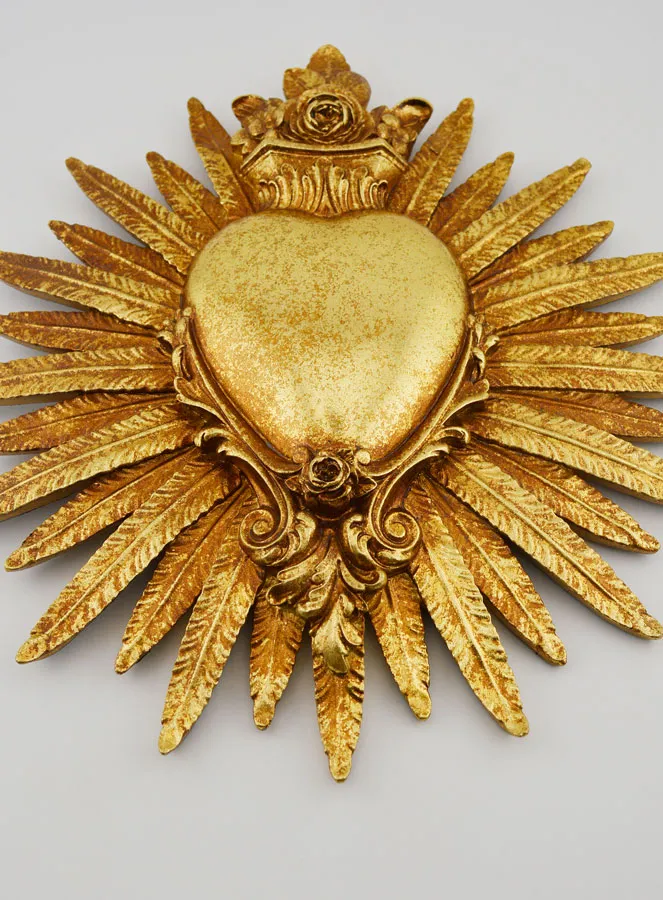 Ex Voto Wanddekoration Herz und Federn - 25cm (pic 2)
