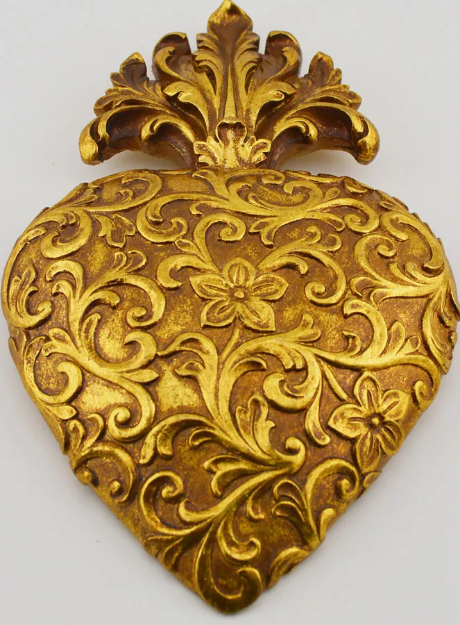 Ex Voto Wanddekoration Herz mit Blumen - 18cm (pic 2)