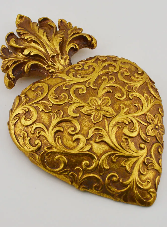 Ex Voto Wanddekoration Herz mit Blumen - 18cm (pic 3)