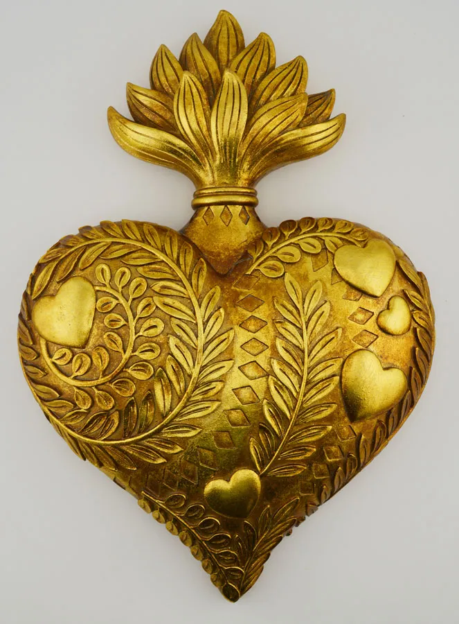 Ex Voto Wanddekoration Geschmücktes Herz - 28cm (pic 1)