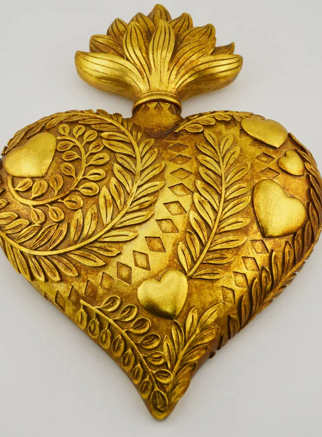 Ex Voto Wanddekoration Geschmücktes Herz - 28cm (pic 2)