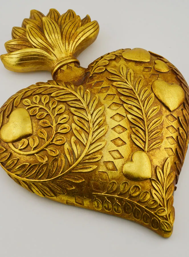Ex Voto Wanddekoration Geschmücktes Herz - 28cm (pic 3)