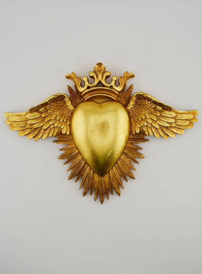 Ex Voto Wanddekoration Geflügeltes Herz - 24cm (pic 1)