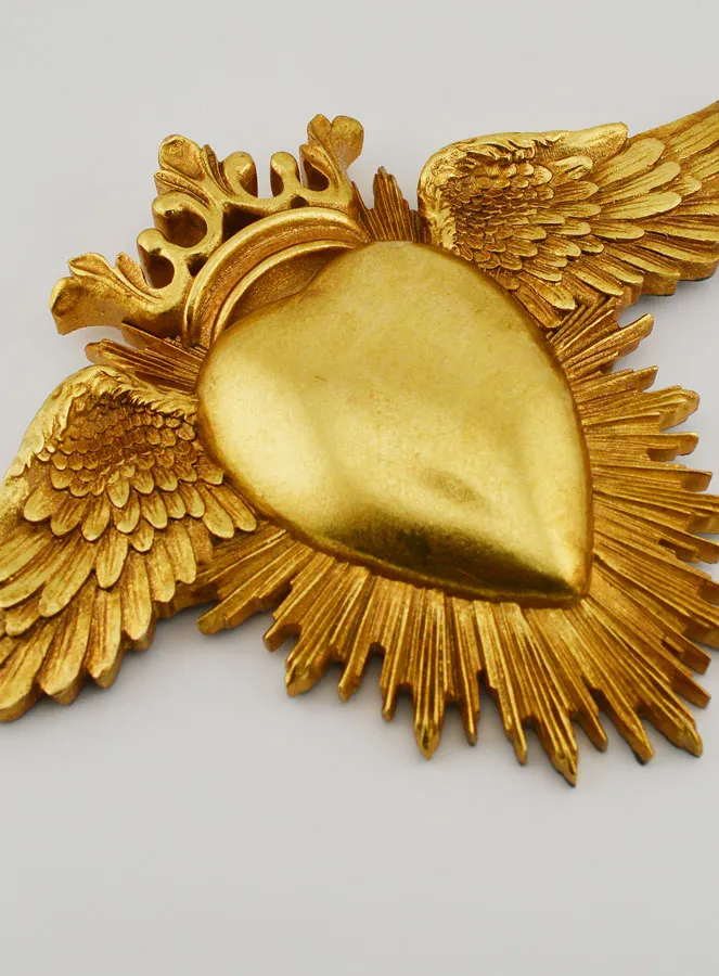Ex Voto Wanddekoration Geflügeltes Herz - 24cm (pic 3)