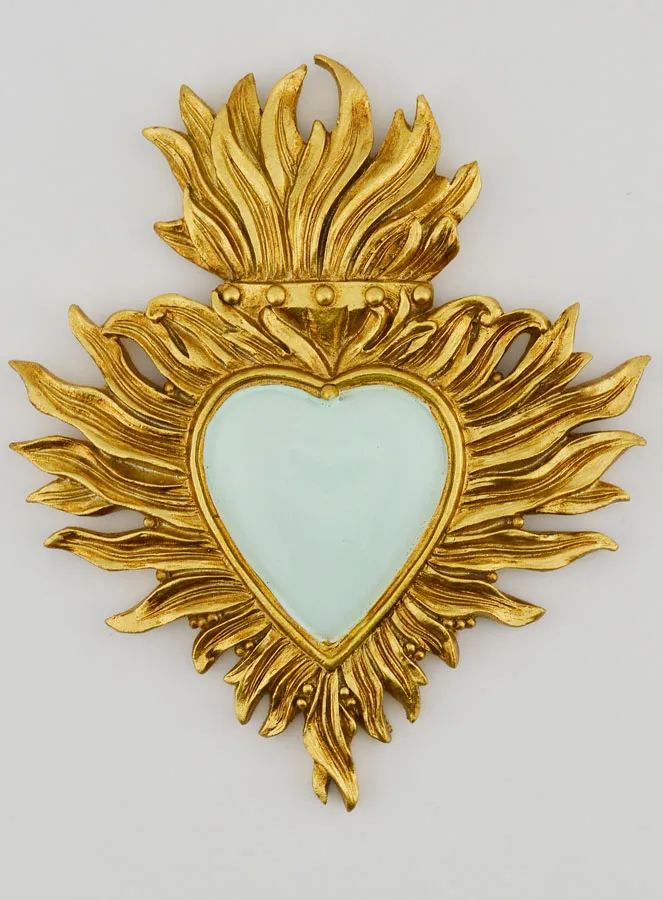 Ex Voto Wanddekoration Gold und Mandel Grün - 12cm (pic 1)