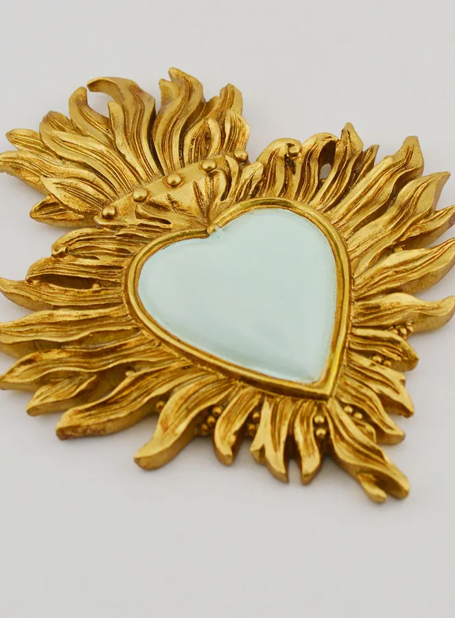 Ex Voto Wanddekoration Gold und Mandel Grün - 12cm (pic 3)