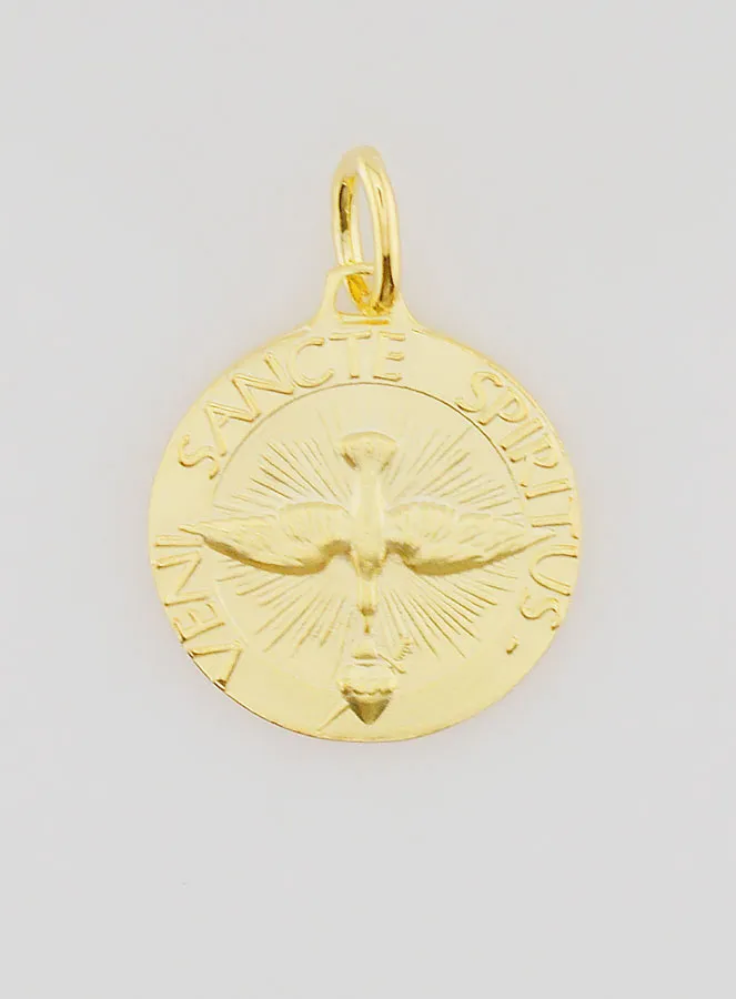 Vergoldete Medaille Heiliger Geist und Hymne – 18 mm (pic 1)