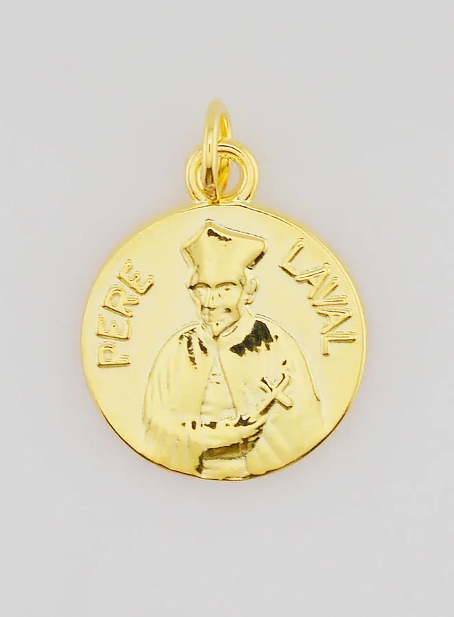 Vergoldete Medaille Pater Laval - 18mm (pic 1)