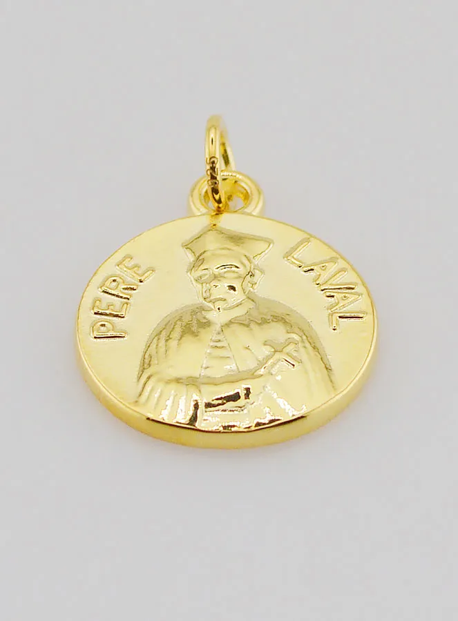 Vergoldete Medaille Pater Laval - 18mm (pic 2)
