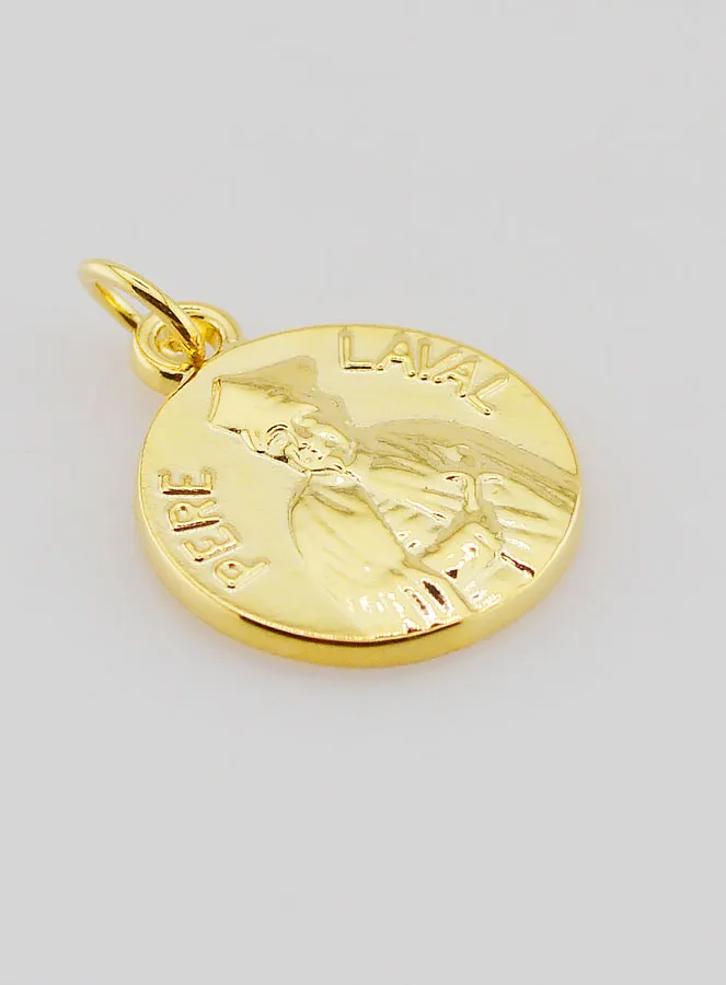 Vergoldete Medaille Pater Laval - 18mm (pic 3)