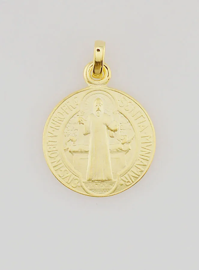 Vergoldete Medaille des Heiligen Benedikt - 16mm (pic 1)