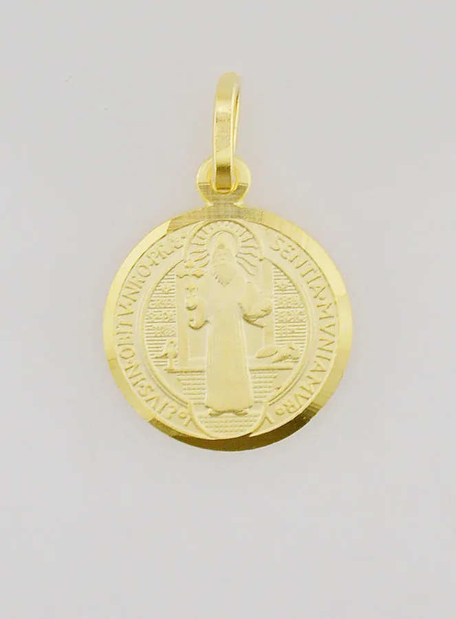 Vergoldete Medaille Heiliger Benedikt – 14 mm (pic 1)