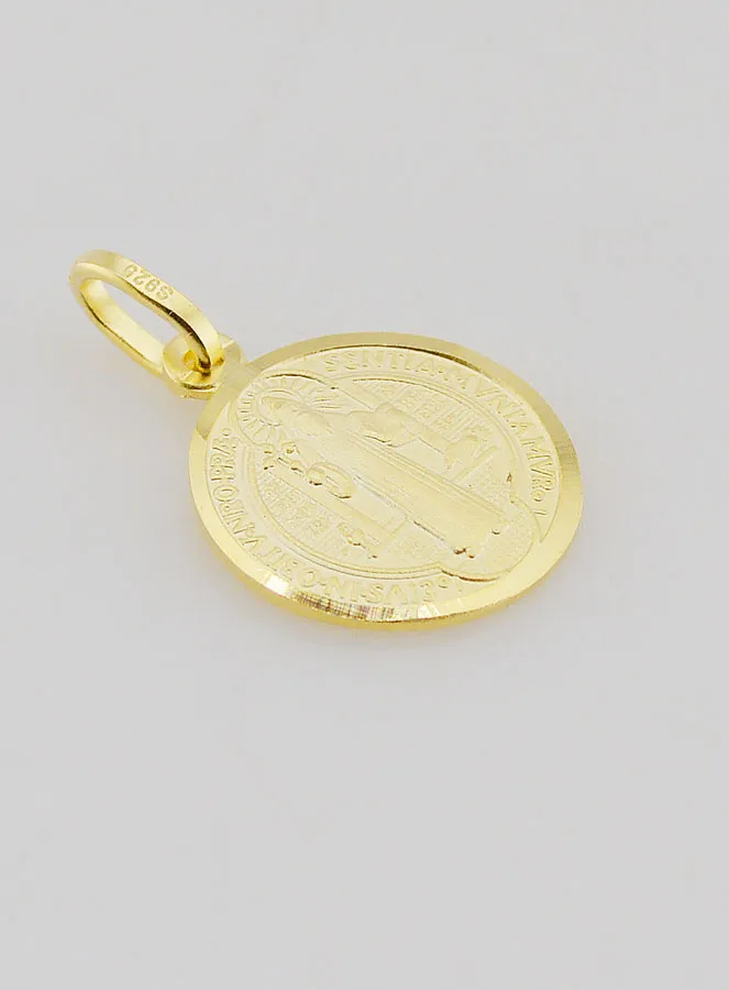 Vergoldete Medaille Heiliger Benedikt – 14 mm (pic 3)