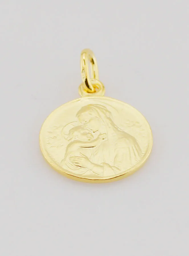 Vergoldete Medaille Madonna von Botticelli - 16mm (pic 2)
