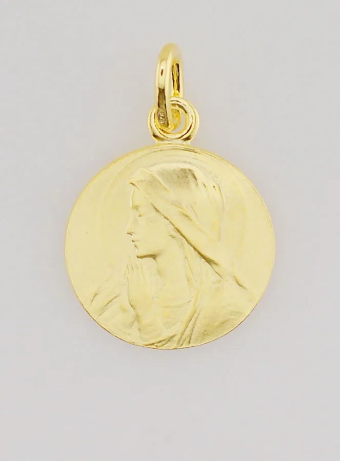 Vergoldete Medaille Betende Jungfrau Maria - 16mm (pic 1)