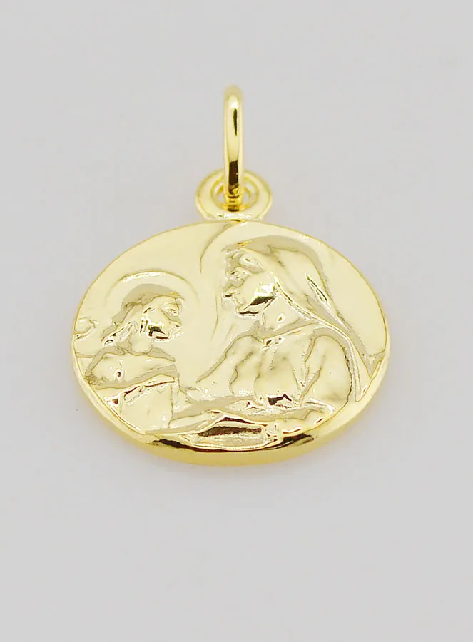 Medaille Heilige Anna und die Jungfrau Maria Vergoldet - 16 mm (pic 2)
