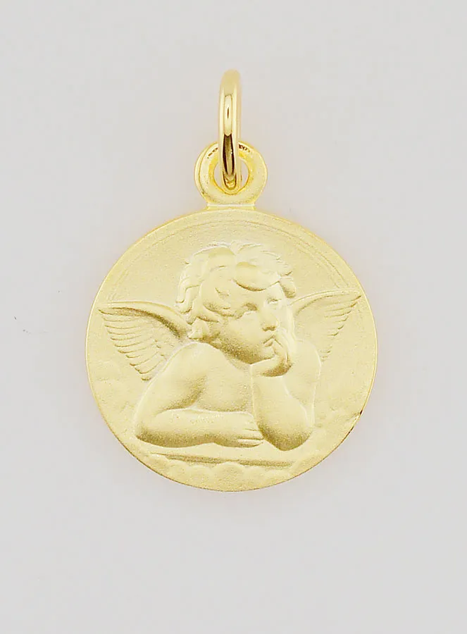 Vergoldete Medaille 16mm - Engel Raphael (pic 1)