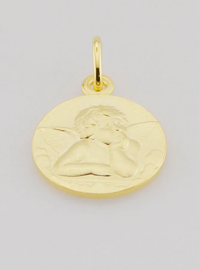 Vergoldete Medaille 16mm - Engel Raphael (pic 2)