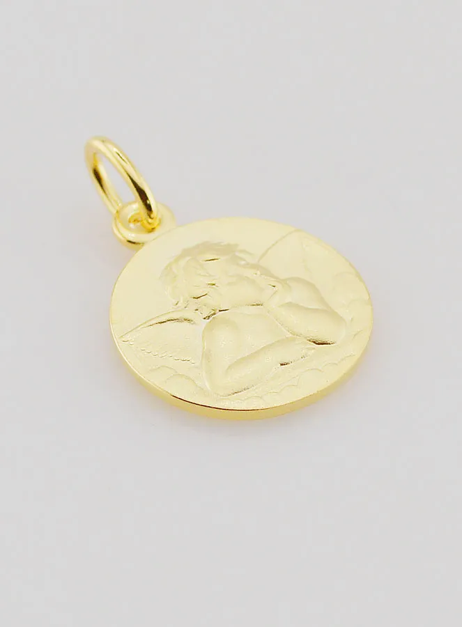 Vergoldete Medaille 16mm - Engel Raphael (pic 3)