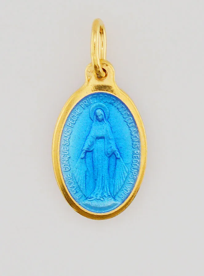 Wundertätige Medaille aus Vergoldetem Silber und Emaille - 17mm (pic 1)