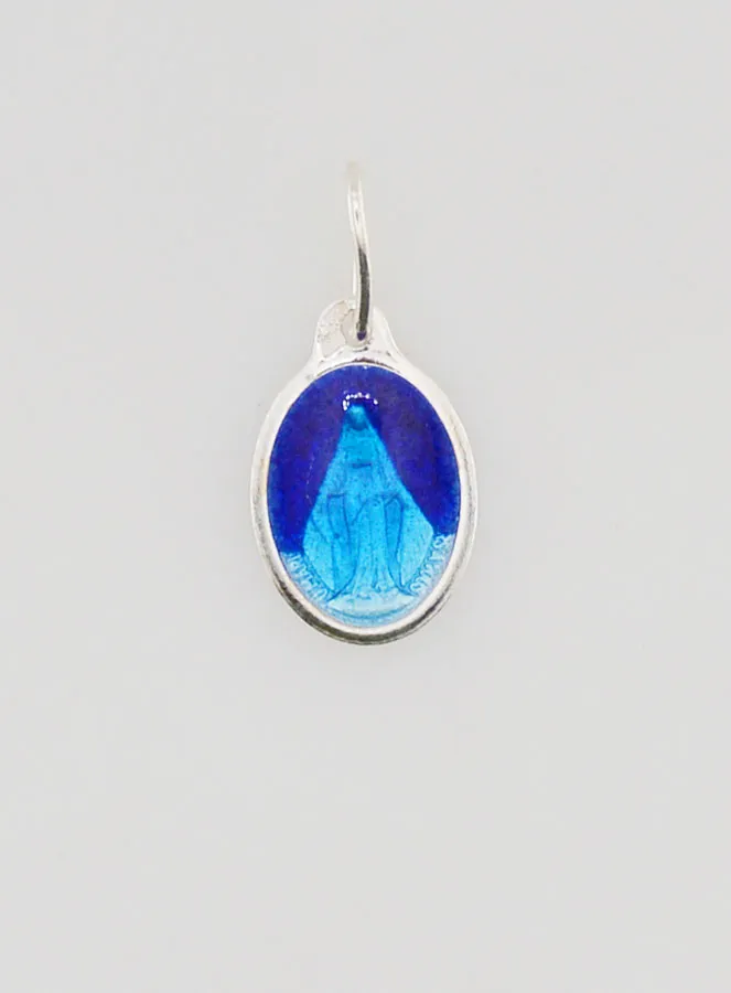 Wunderbare Medaille Silber und Blau Emaille – 10 mm (pic 1)