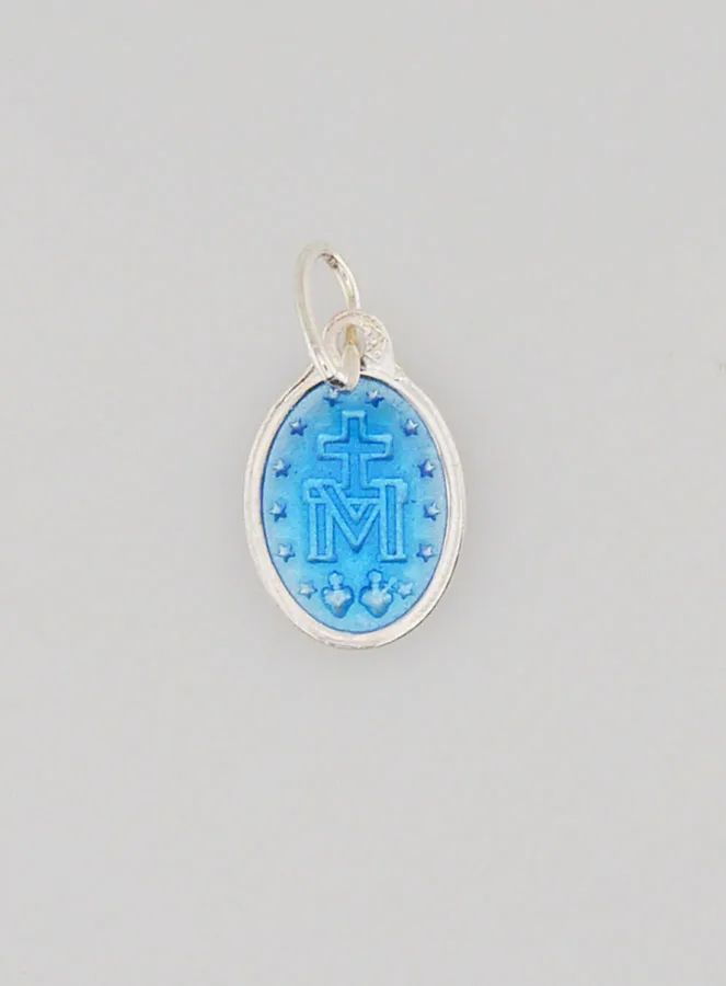 Wunderbare Medaille Silber und Blau Emaille – 10 mm (pic 2)