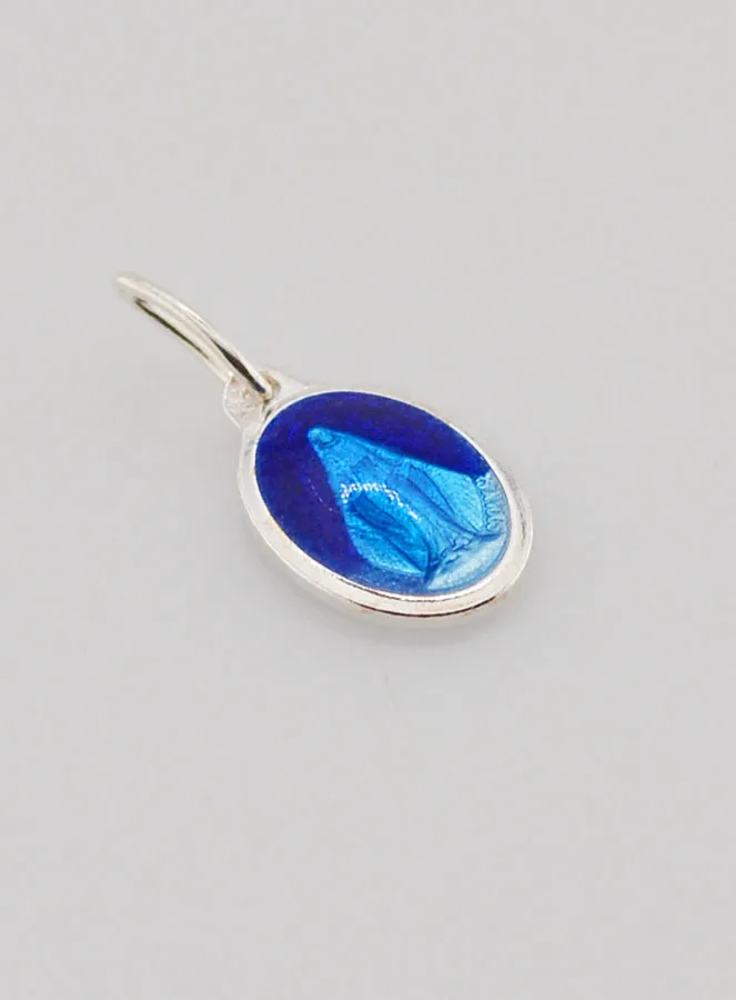 Wunderbare Medaille Silber und Blau Emaille – 10 mm (pic 3)