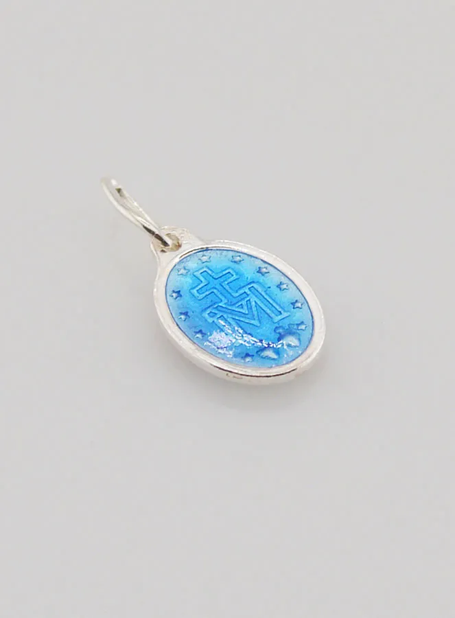 Wunderbare Medaille Silber und Blau Emaille – 10 mm (pic 4)