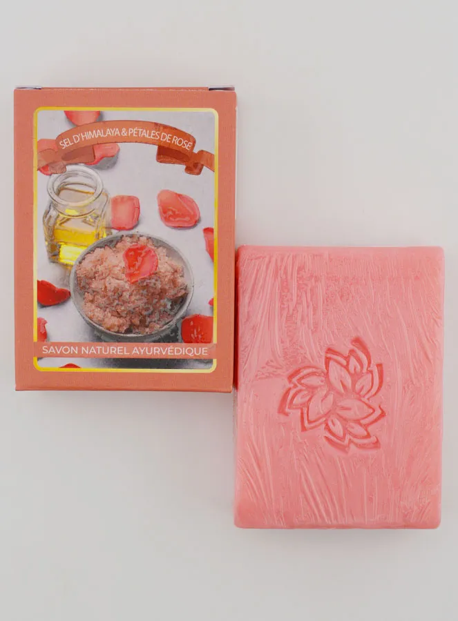 Himalaya-Salzseife mit Rosenblüten - Ayurvedische Tradition (pic 1)