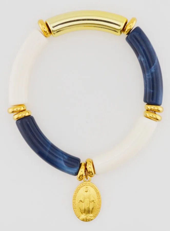 Religiöses Armband Wundertätige Medaille - Dunkel Blau (pic 1)