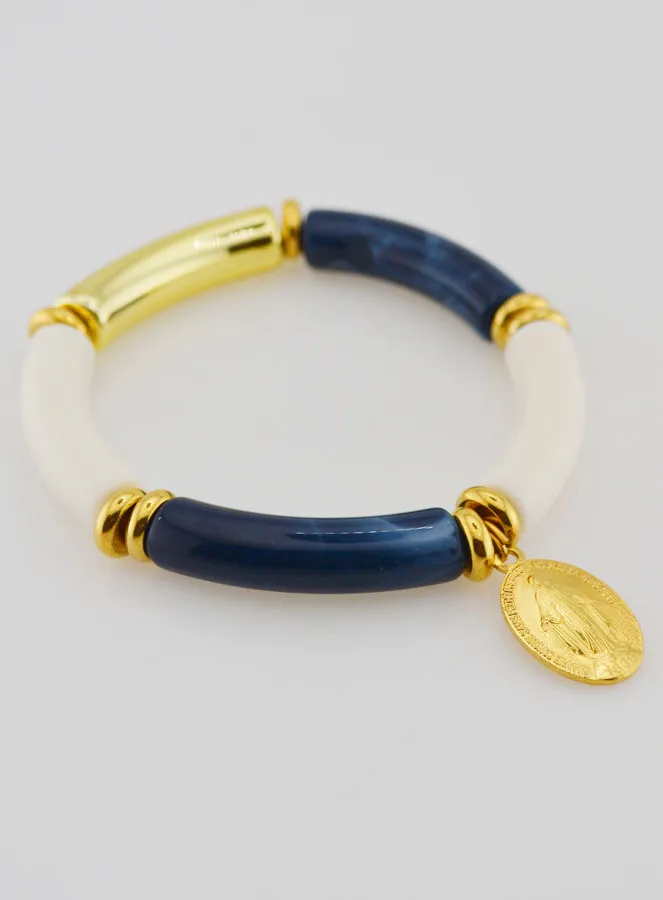 Religiöses Armband Wundertätige Medaille - Dunkel Blau (pic 3)