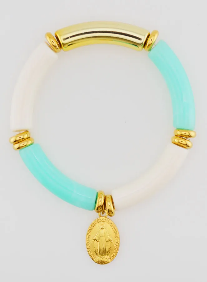 Religiöses Armband Wundertätige Medaille - Türkis (pic 1)