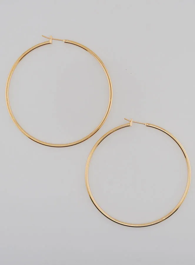 Vergoldete Creolen Ohrringe 2mm - 60mm (pic 1)