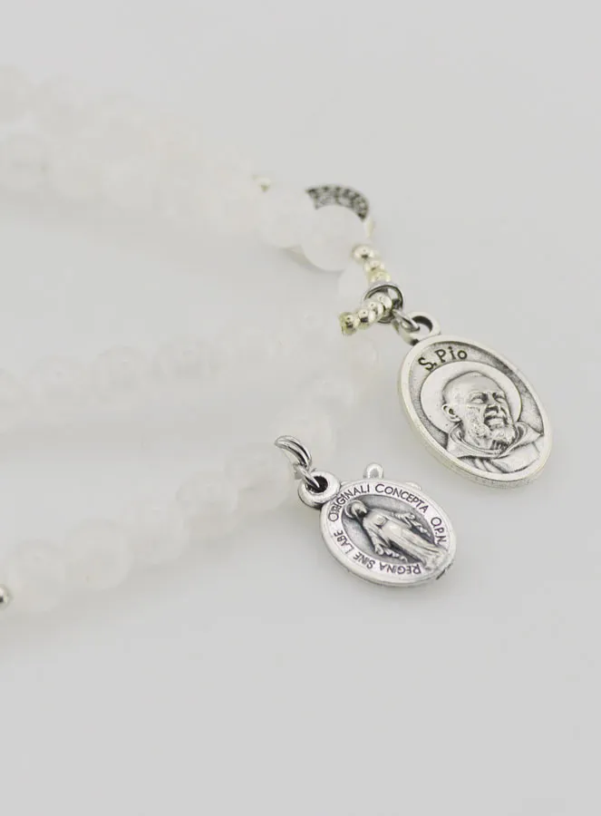 Mondstein Rosenkranz Armband – H. Benedikt und Pater Pio (pic 3)