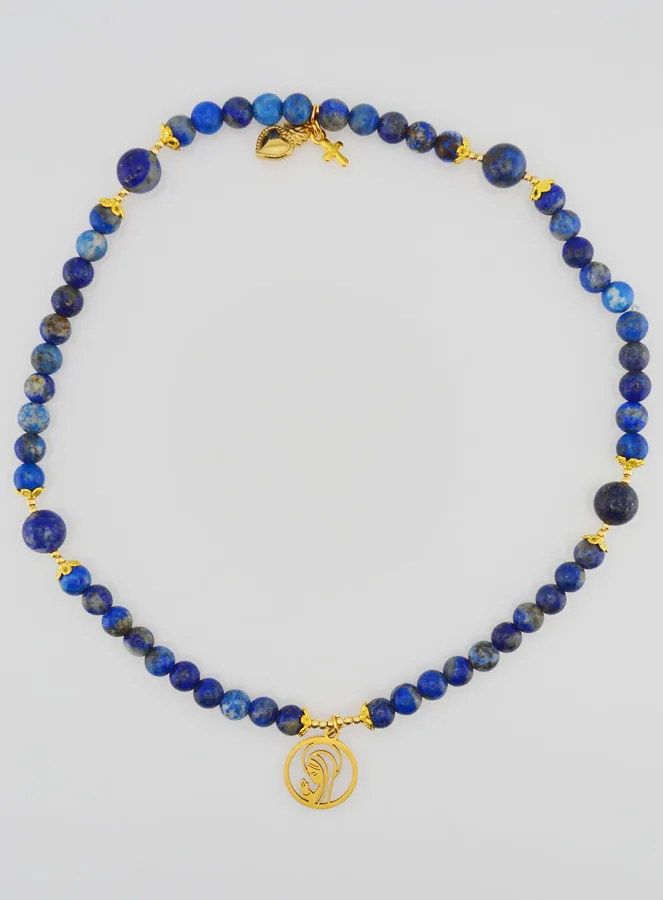 Rosenkranz aus Lapislazuli - Jungfrau Maria und Ex Voto (pic 1)