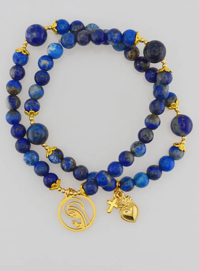 Rosenkranz aus Lapislazuli - Jungfrau Maria und Ex Voto (pic 2)