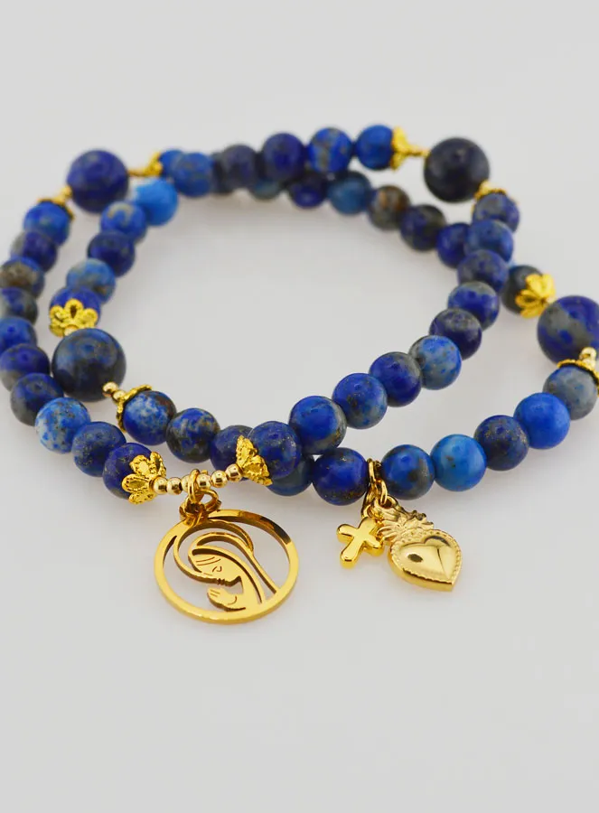 Rosenkranz aus Lapislazuli - Jungfrau Maria und Ex Voto (pic 3)