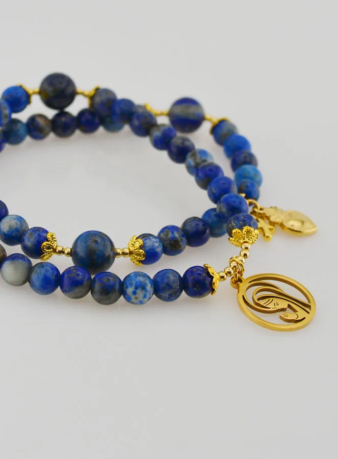 Rosenkranz aus Lapislazuli - Jungfrau Maria und Ex Voto (pic 4)