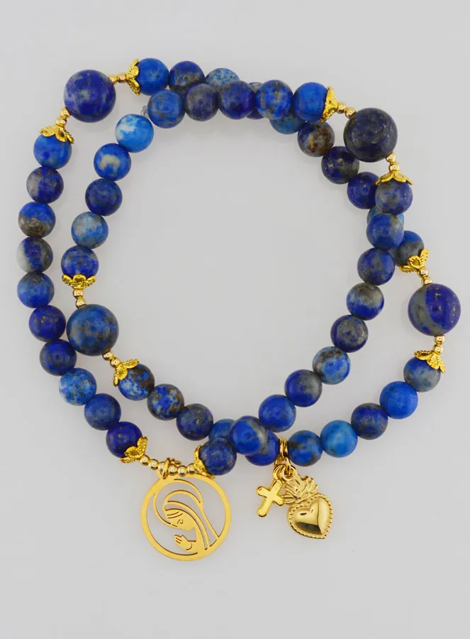Rosenkranz Armband aus Lapislazuli - Heilige Maria und Ex Voto (pic 2)