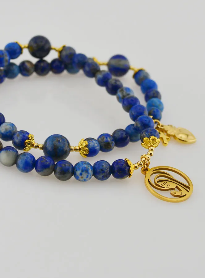 Rosenkranz Armband aus Lapislazuli - Heilige Maria und Ex Voto (pic 4)