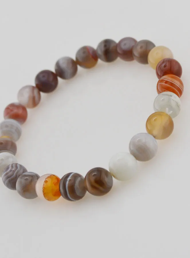 Edelstein Armband aus Botswana-Achat - 8 mm (pic 4)