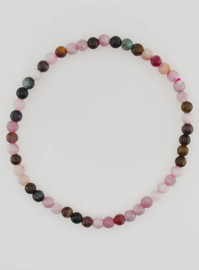 Edelstein Armband Mehrfarbiger Turmalin - 4mm (pic 1)