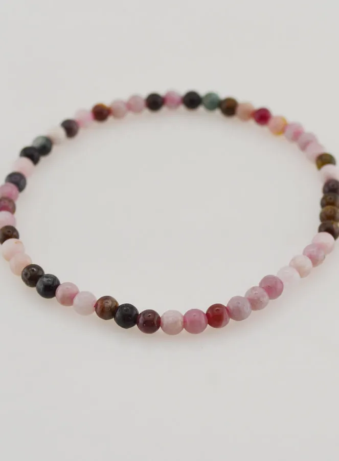 Edelstein Armband Mehrfarbiger Turmalin - 4mm (pic 2)