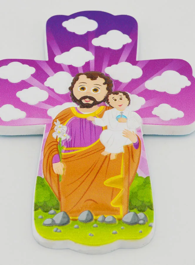 Kinderkreuz zum Aufhängen – Heiliger Josef mit Lilie (pic 2)