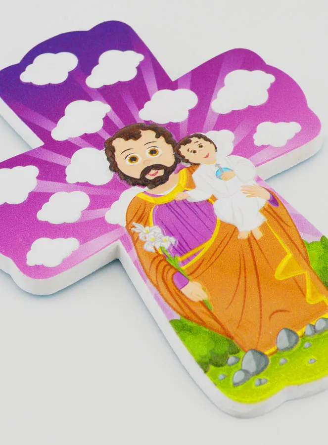 Kinderkreuz zum Aufhängen – Heiliger Josef mit Lilie (pic 3)