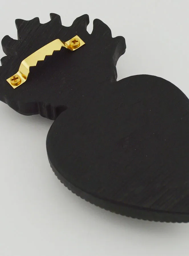Ex Voto Wanddekoration Blumen-Herz Schwarz und Bronze – 13 cm (pic 4)