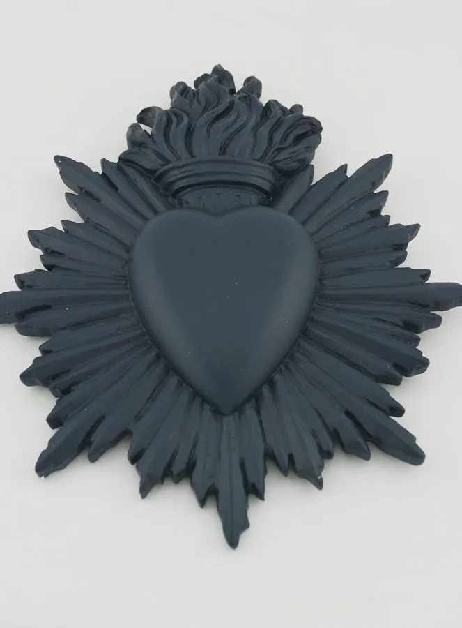 Ex Voto Wanddekoration Strahlendes Herz 17 cm – Blau Grau (pic 2)